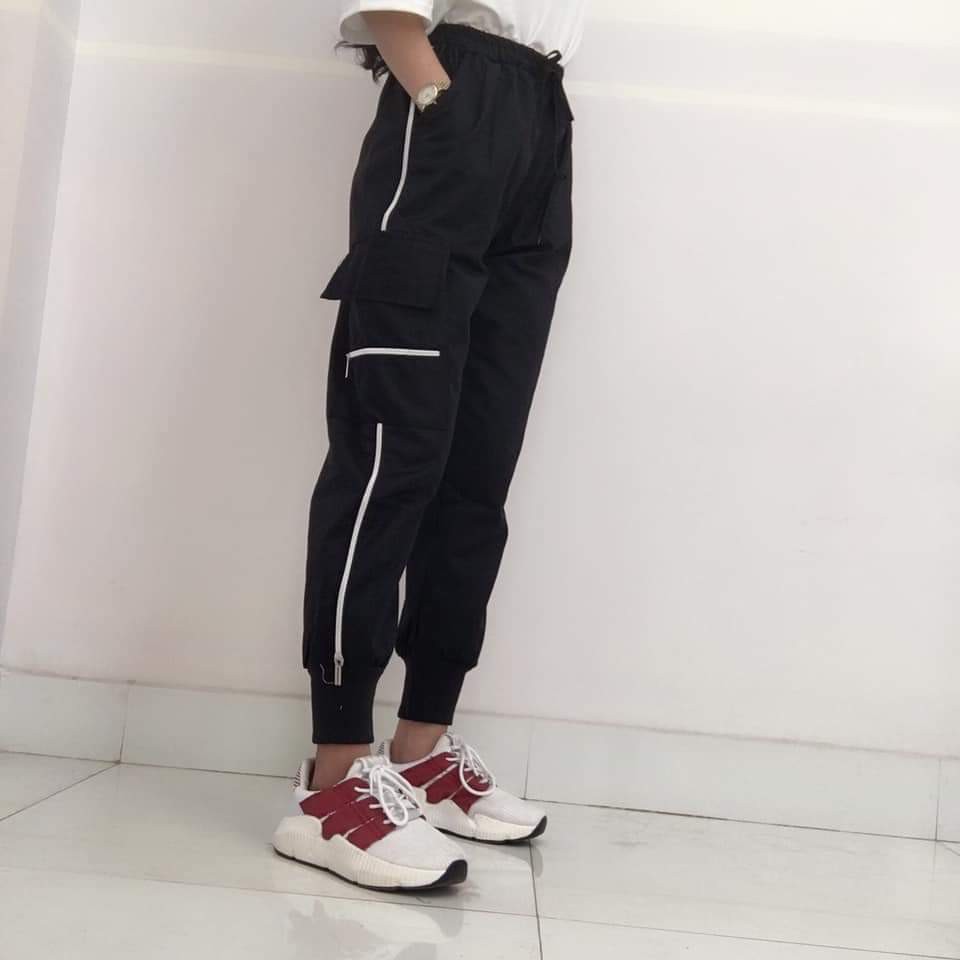 Quần jogger kaki nữ , quần dài nữ, đi chơi, thời trang, phối dây kéo cực cá tính ( ảnh thật) | BigBuy360 - bigbuy360.vn