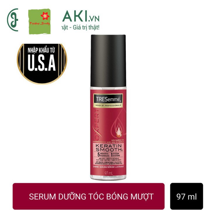 [Mã giảm giá sỉ mỹ phẩm chính hãng] Serum TRESemmé Dưỡng Tóc Vào Nếp Bóng Mượt Keratin Smooth Shine Serum 97ml