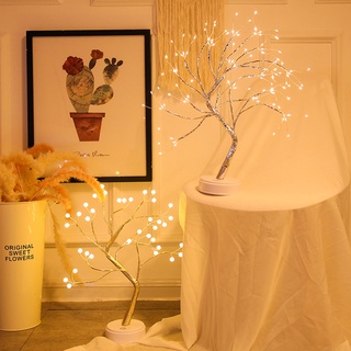 Đèn ngủ, đèn trang trí để bàn hình cây, decor phòng ngủ bàn làm việc
