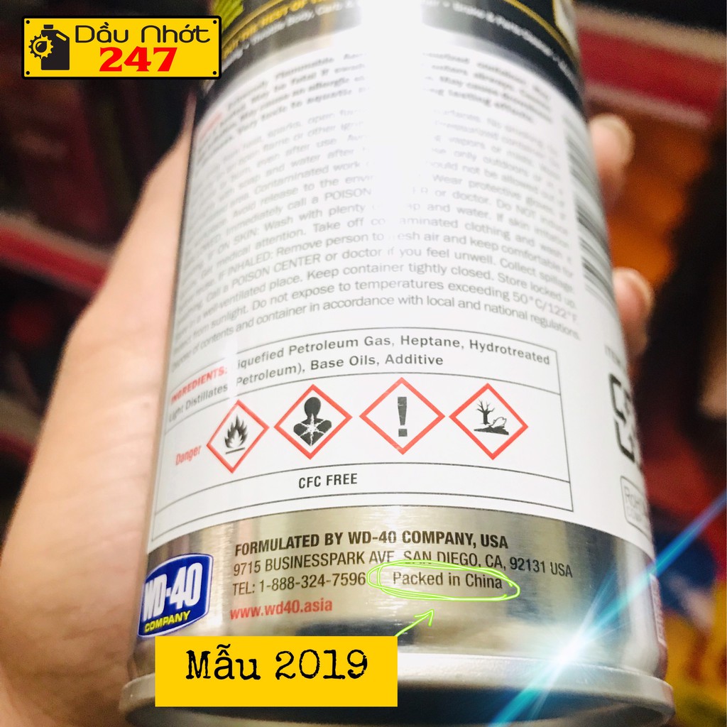 Combo dưỡng sên WD40 360ml và bàn chải.