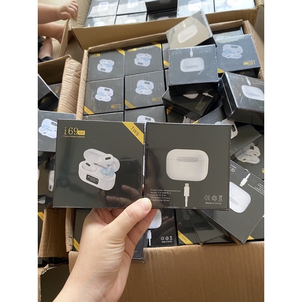 Tai Nghe Bluetooth TWS Aipot pro i69 Hàng Xịn - Định Vị - Đổi Tên - Hiển Thị Phần Trăm Pin - Âm Thanh Hay - Bass Căng