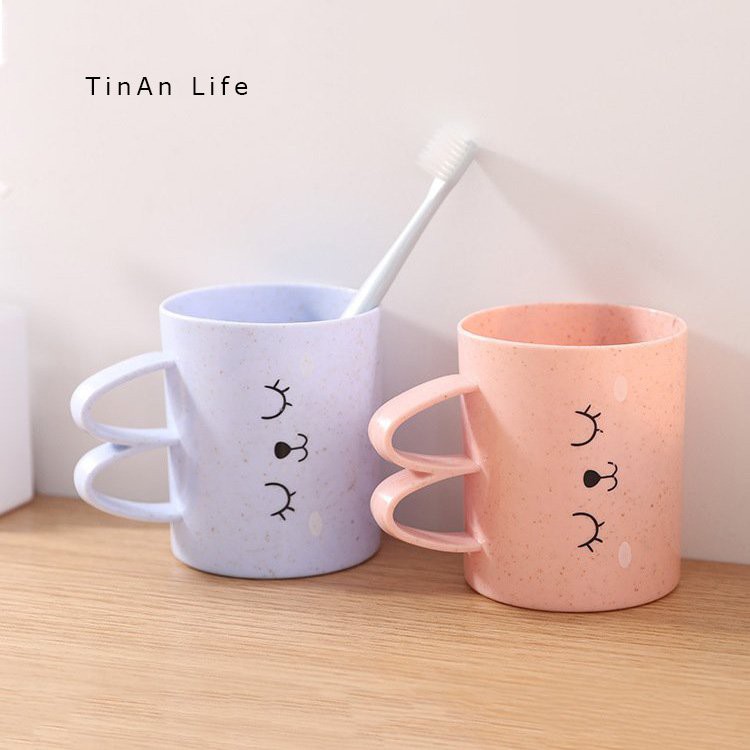 Ly Nhựa, Cốc Nhựa Quai Kép, Dùng Đánh Răng Và Uống Nước Siêu Cưng Cho Cặp Đôi