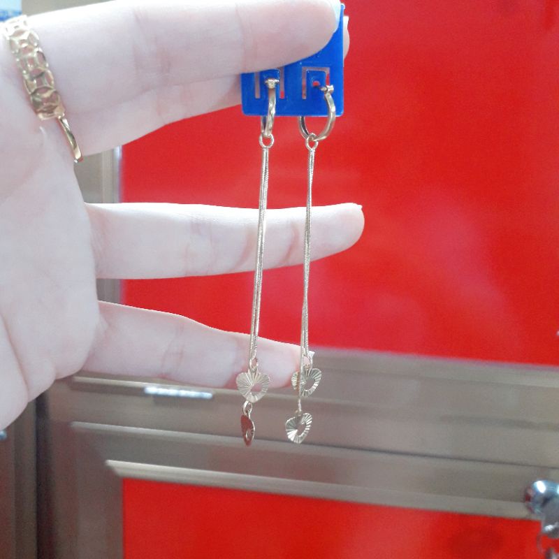 bông tai khuyên dài bạc 925 mạ vàng 18k🌼 YN JEWELRY