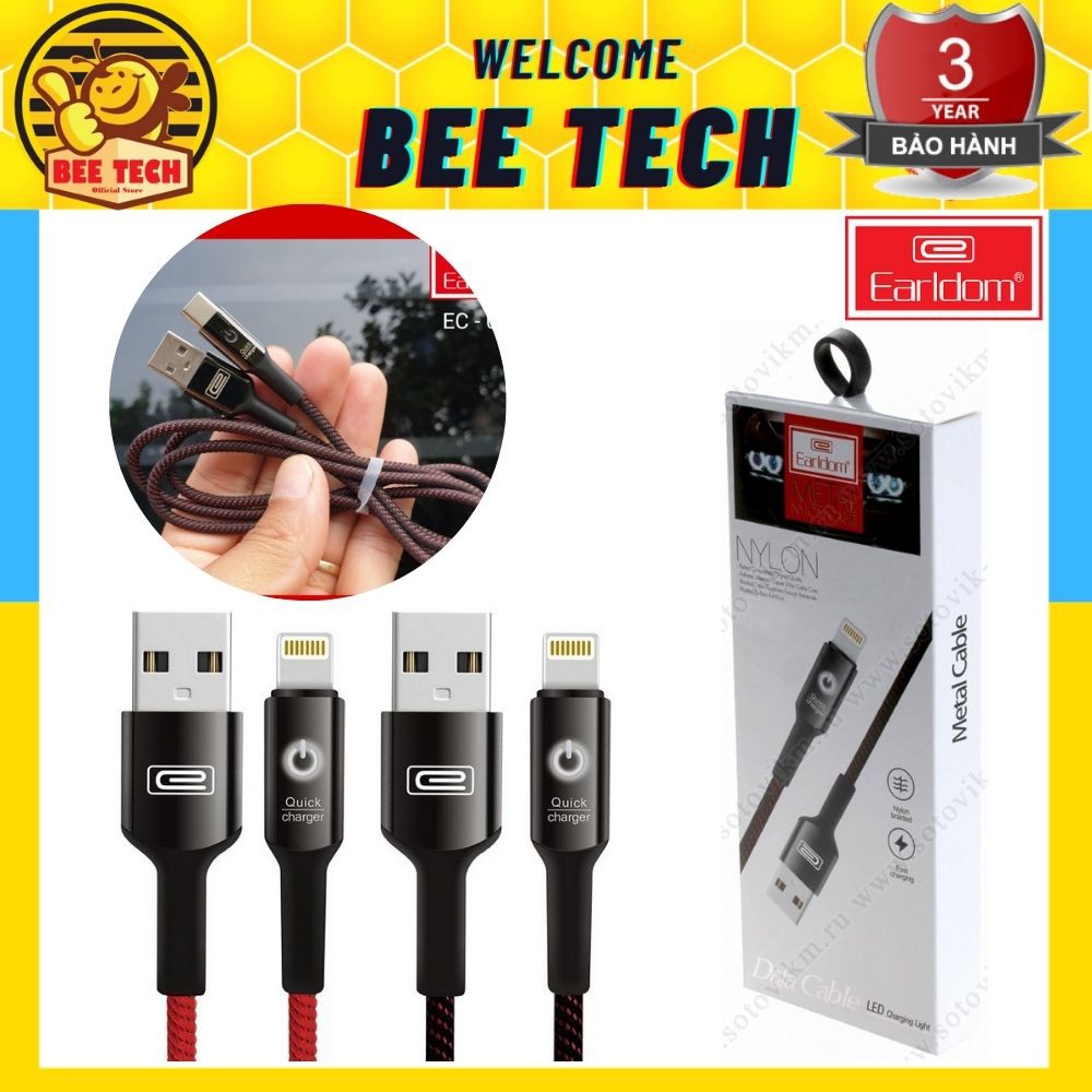 Cáp sạc tự ngắt Earldom EC 063 cho iPhone/MicroUSB/Typec - Beetech