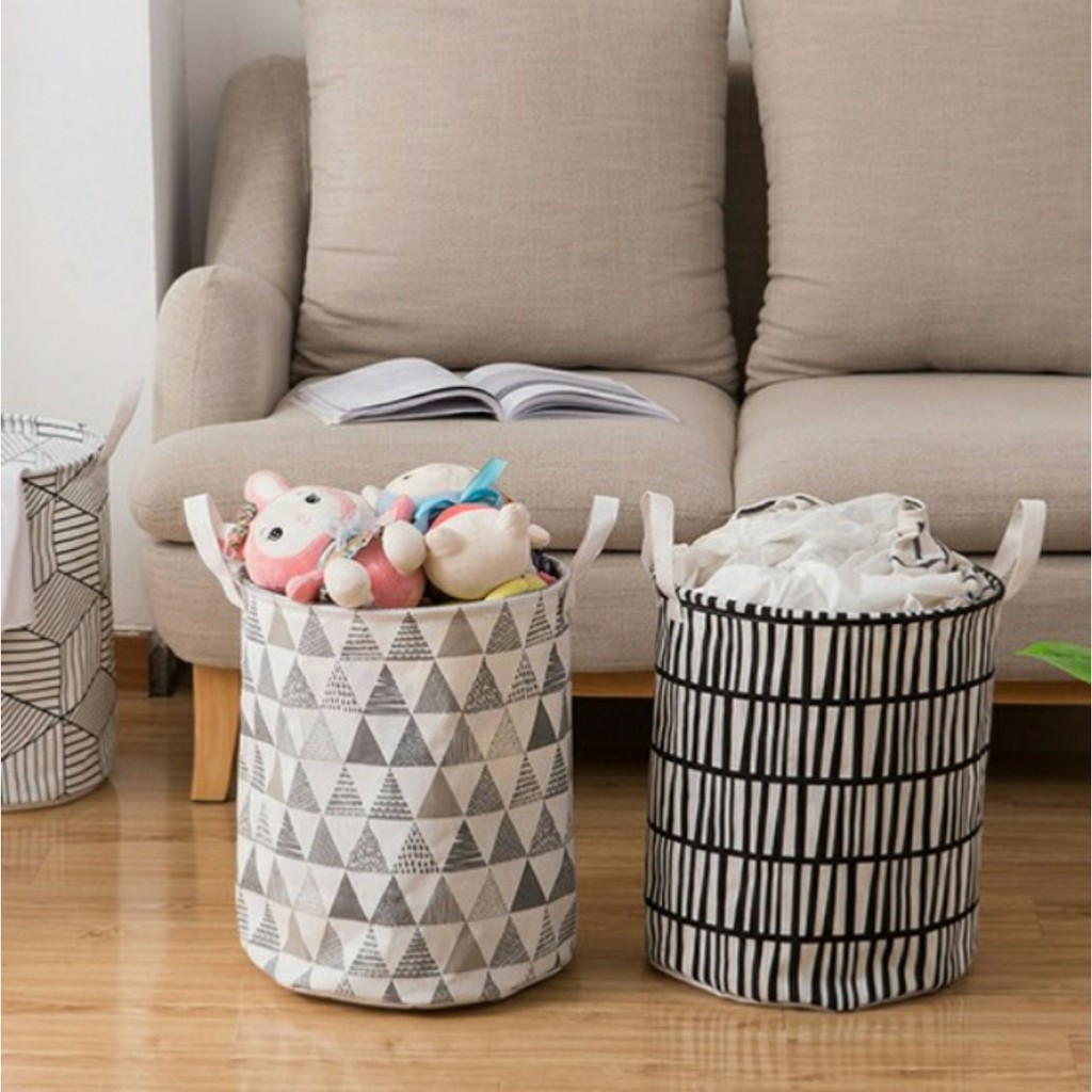 Giỏ vải Oxford đựng đồ giặt có thể gấp gọn (size 41x35cm)