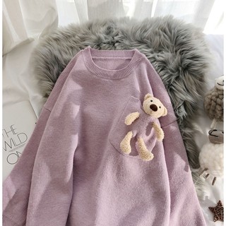 Áo Len Kèm Gấu 676 Tím
