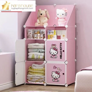 [ ẢNH THÂT] Tủ nhựa lắp ghép 4 ô & 2 ô nhỏ & 2 kệ tam giác. Mẫu bán chạy nhất.