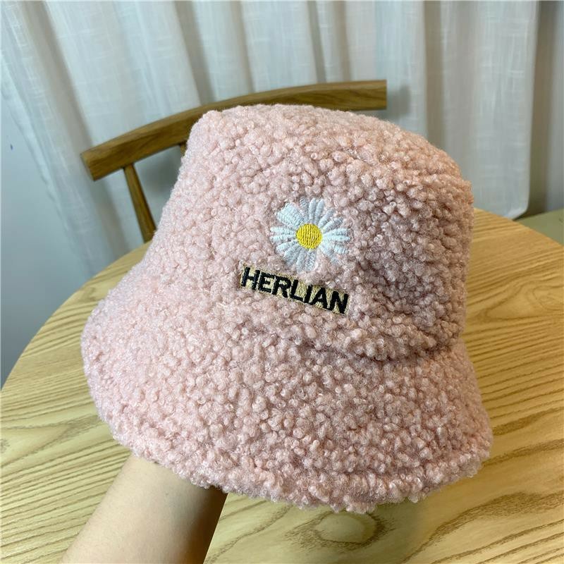 PVN19546 Mũ Len Lông Cừu Đính Hoa Cúc Xinh Xắn Phong Cách Hàn Quốc Cho Bé T2 .