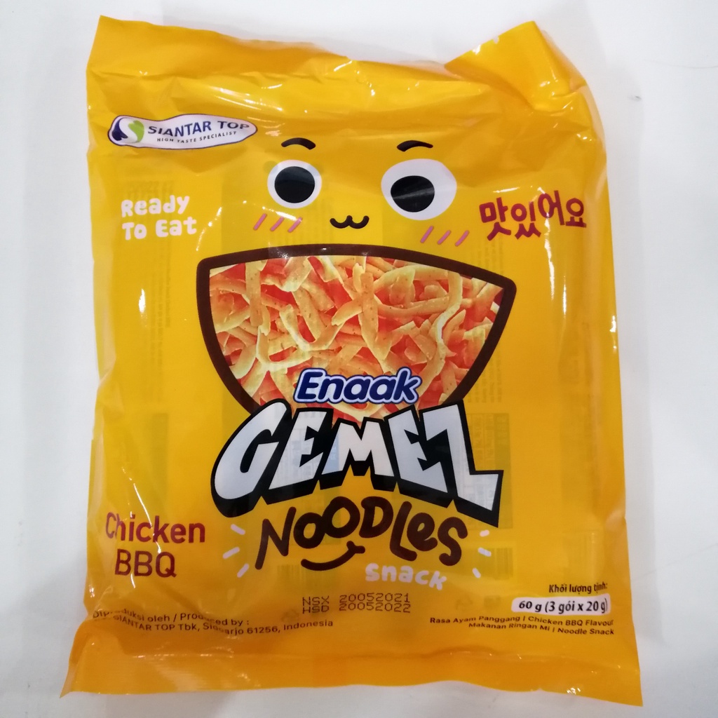 Snack Mì Hương Gà BBQ Enaak Gemez Noodles (Túi 60g)