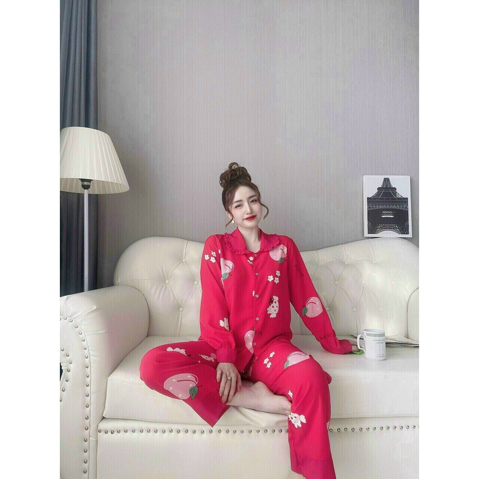 [ Miễn Phí Ship 2022 ] Set bộ lụa in sticker màu sắc, set bộ ngủ nữ chất lụa trơn thỏa mái kèm ảnh thật