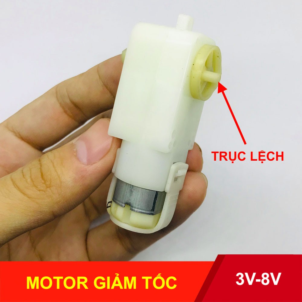 Motor giảm tốc mini 3V - 8V 2 trục 1 thẳng 1 lệch tốc độ 26 - 70 vòng chất lượng rất cao - LK0050