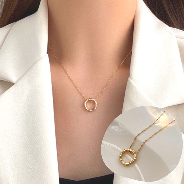Dây Chuyền, Vòng Cổ Basic Nữ Dáng Mảnh Mặt Tròn Kiểu Dáng Hàn Quốc Eva Acc C15