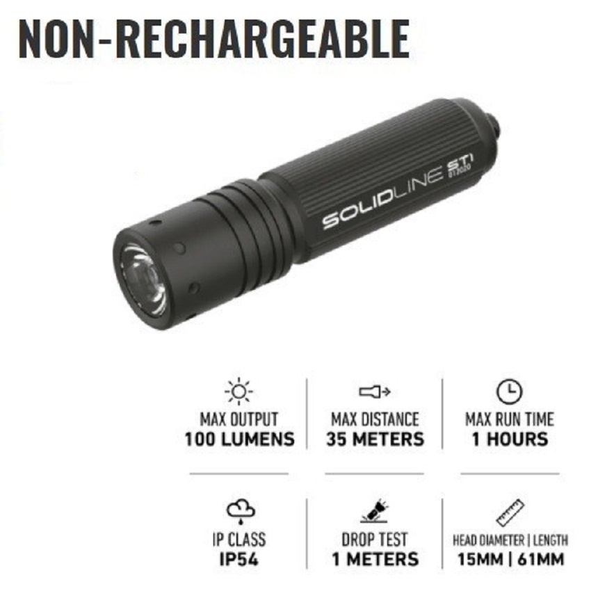 Đèn Pin LedLenser SolidLine ST1 100 lumens Chất lượng cao – Phù hợp túi tiền – Hàng CHÍNH HÃNG
