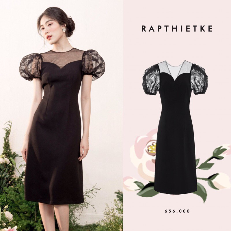 ĐẦM VÁY LALA 2 RẬP THIẾT KẾ - DÁNG DÀI TAY REN BỒNG