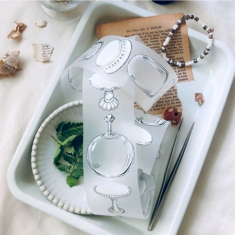 Krisna.room ♡ Hãng Loisdesign- 1 chu kì 90cm cuộn băng dán Bell Glass (PET)