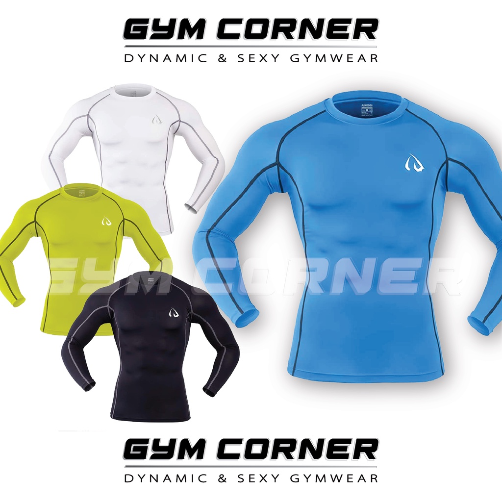 Áo thể thao giữ nhiệt nam PRO COMBAT AMERICA cổ tròn dài tay ôm body mát co giãn đá bóng rổ gym work out bơi chạy bộ