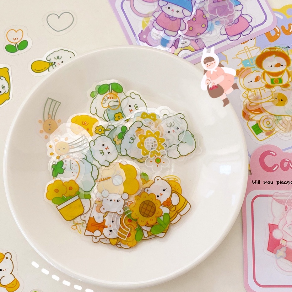 Gói 30 Miếng Sticker Hoạt Hình Dễ Thương Chống Thấm Nước Trang Trí Điện Thoại