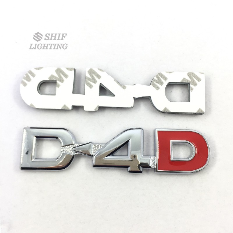 Logo hình chữ D4D bằng kim loại dán trang trí xe hơi Toyota chất lượng cao