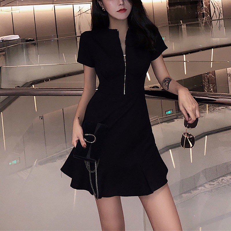 [Mã FAMAYWA giảm 10K đơn 50K] Váy Nữ Khóa Ngực, Đầm Nữ Kéo Khóa Ngực Dáng Ôm Năng Động | BigBuy360 - bigbuy360.vn