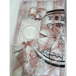 Sét JK 7 Móm Váy Kẻ 42cm Bling Bling, Aó,  Nơ,Buộc tóc, Bảng Tên, Móc