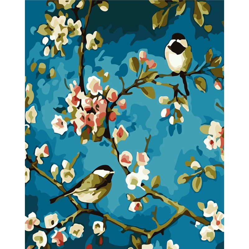 Tranh sơn dầu vải canvas kỹ thuật số đi kèm cọ vẽ DIY chuyên dụng 40*50cm