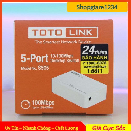 Bộ chia mạng Switch 5 cổng 10/100 Dahua DSS TotoLink- S505G, S808G Gigabit tốc độ 1000M-Chính hãng BH24T