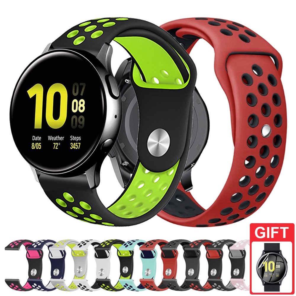 Dây đeo silicone 20mm thoáng khí cho đồng hồ thông minh Samsung Galaxy Active 2 40mm 44mm