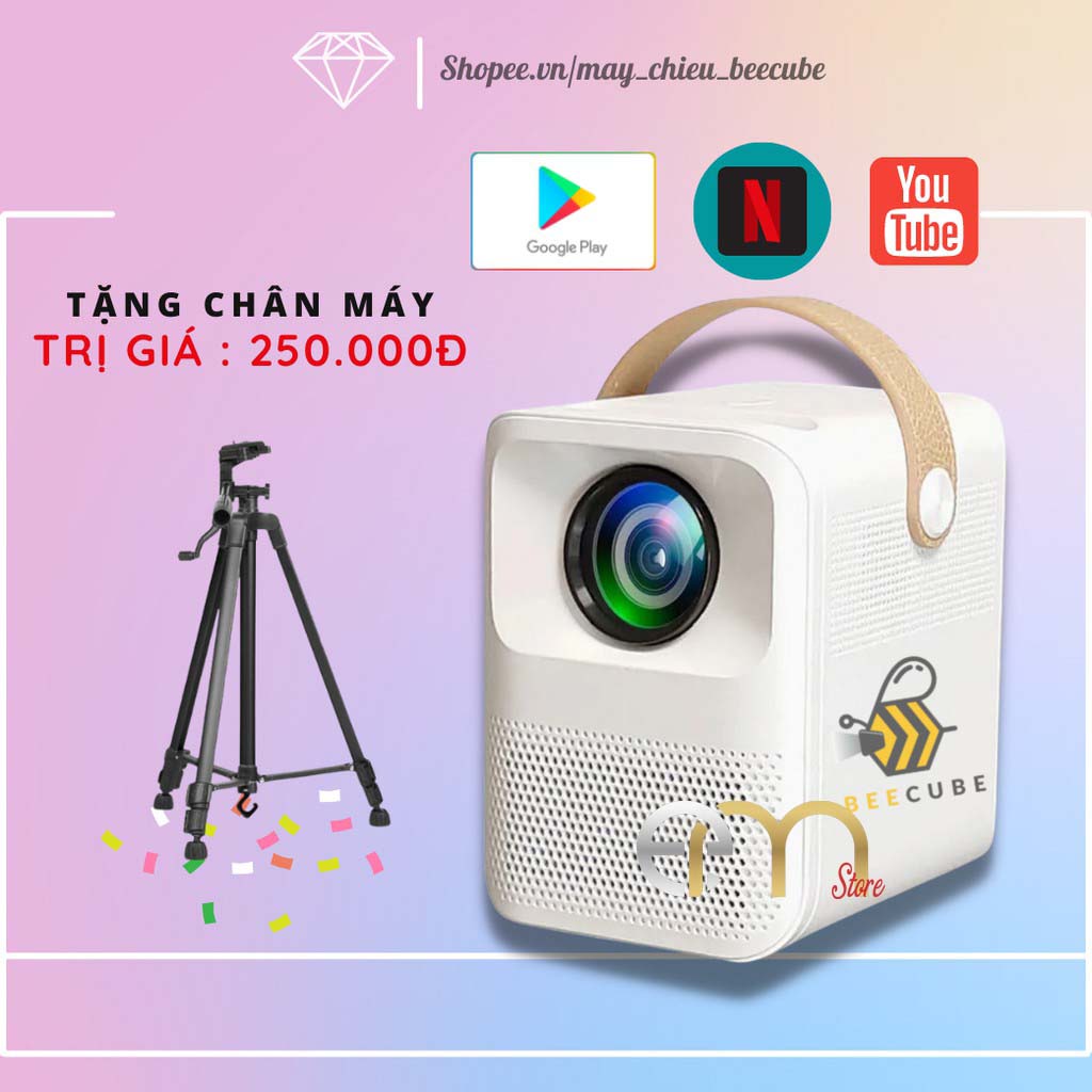 Máy Chiếu Mini BEECUBE Hệ Điều Hành Android + Kết nối Điện thoại + Full HD 1080