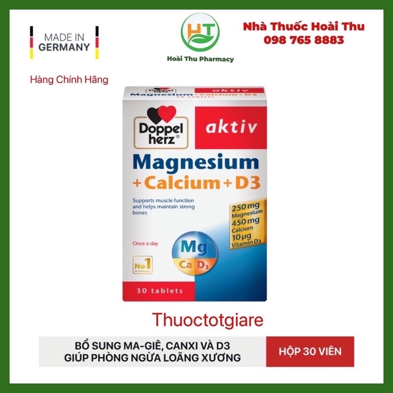Doppelherz aktiv Magnesium Calcium D3 - Bổ sung Magie ,canxi,D3 cho cơ thể