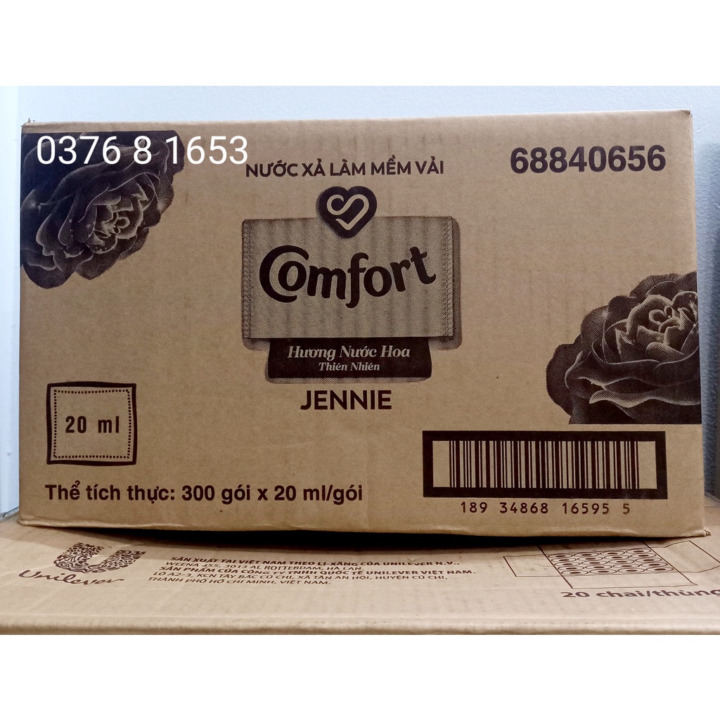1 thùng dây nước xả vải Comfort 300 gói hương nước hoa Jennie