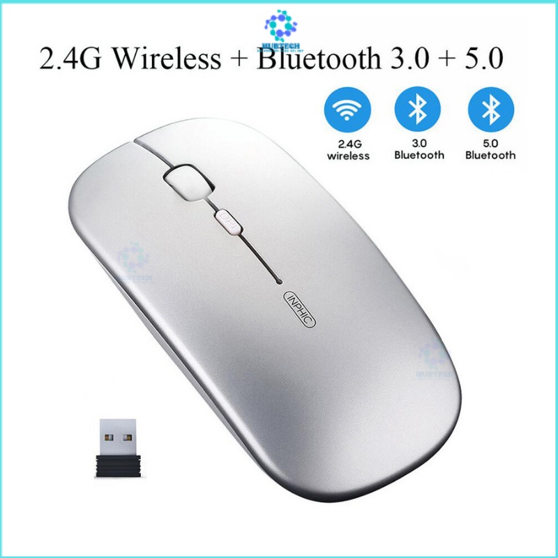 Chuột không dây inphic PM1, chuột bluetooth silent sạc pin điều chỉnh độ nhạy 1000 đến1600DPI