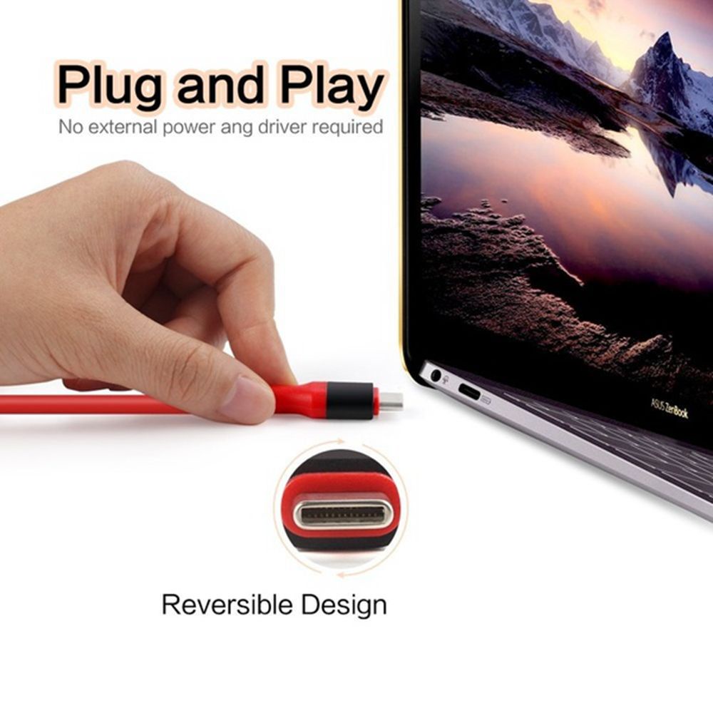 Cáp Chuyển Đổi USB Type-C Sang HDMI HD 1080P TV HDTV 4K*2K 2M USB 3.1 Nhiều Màu Sắc Chất Lượng Cao