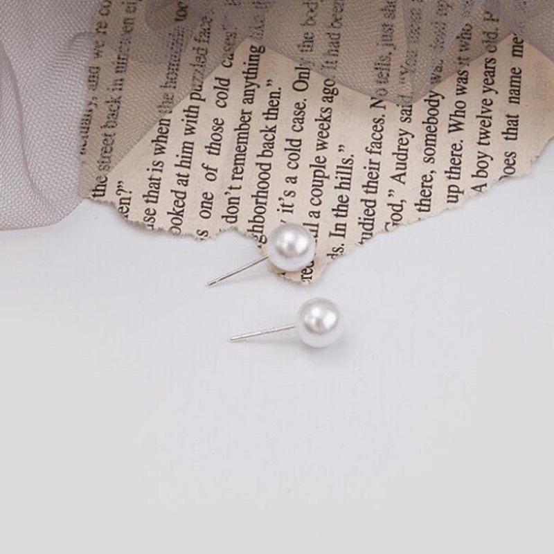 Bông Tai Kim Bạc S925 Gắn Ngọc Trai Nhân Tạo Đơn Giản Nhẹ Nhàng Thời Trang Dành Cho Nữ