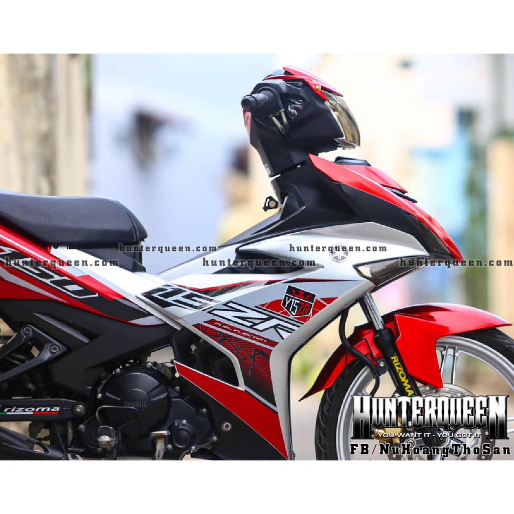 Tem rời Ex 150, phiên bản Y15ZR bạc đỏ, decal chống nước, không bong tróc phai màu