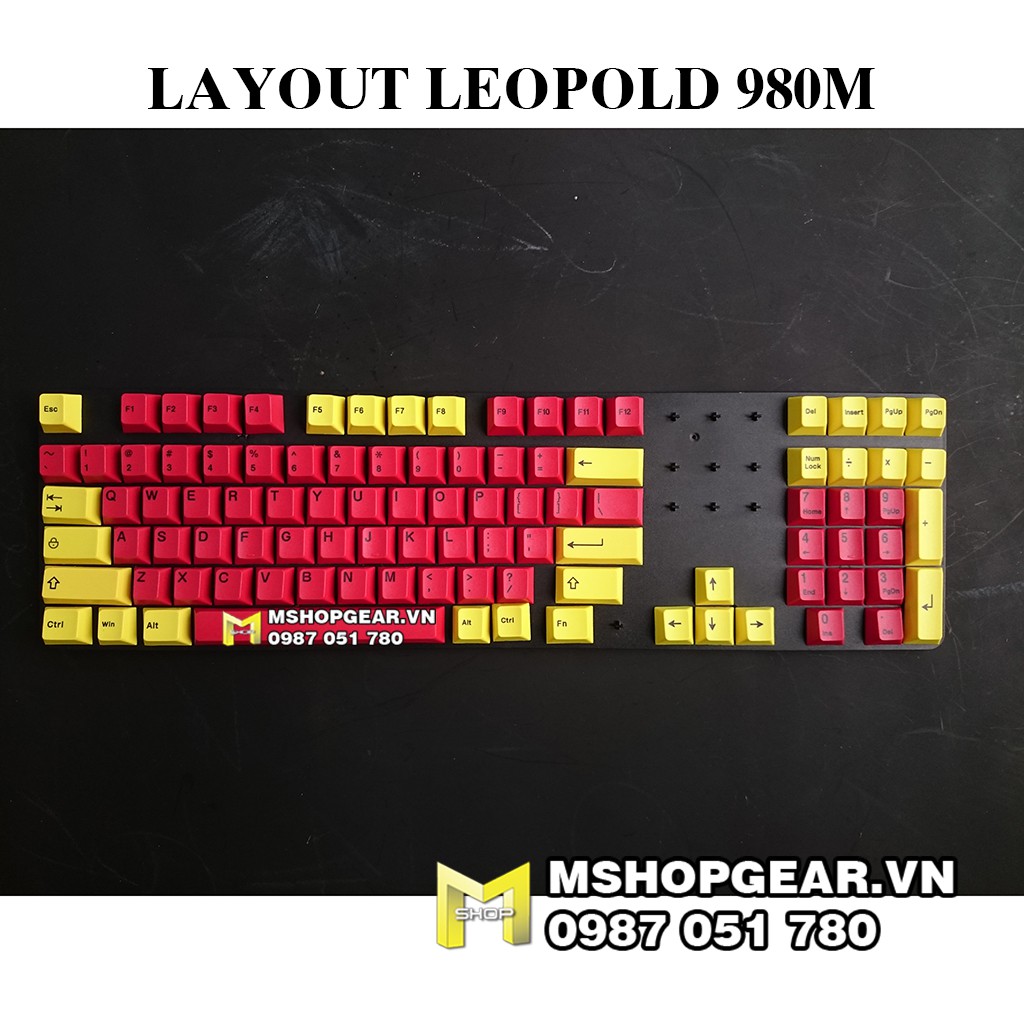 SET KEYCAP IRONMAN ĐỎ VÀNG THICK PBT DYE-SUBLIMATION CHERRY PROFILE 123 KEYS CHO LAYOUT BÀN PHÍM ANSI – LEOPOLD 980M – 6