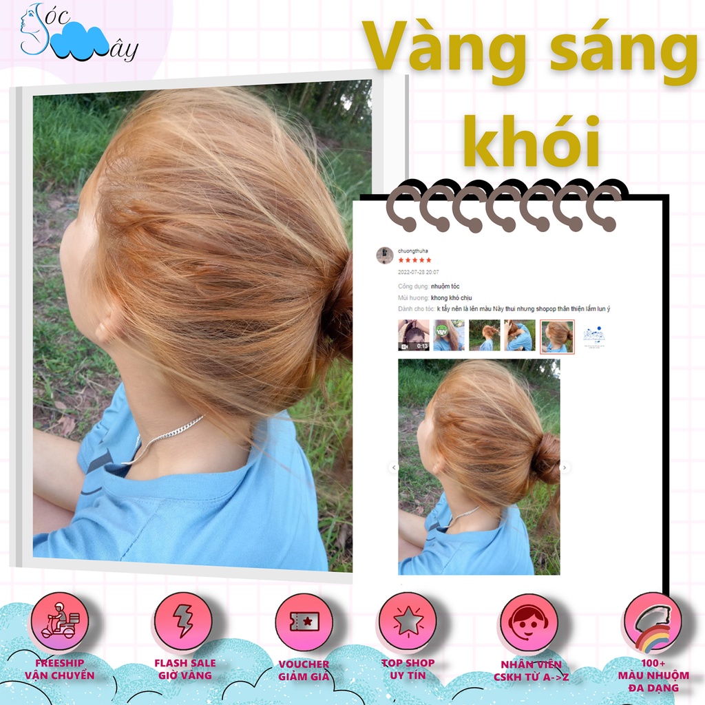 THUỐC NHUỘM TÓC MÀU VÀNG SÁNG KHÓI (TRỌN BỘ)