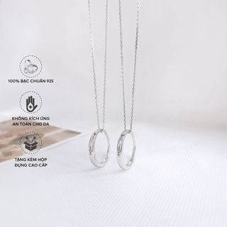 Dây chuyền bạc blue peach nhịp tim v1 dcd007