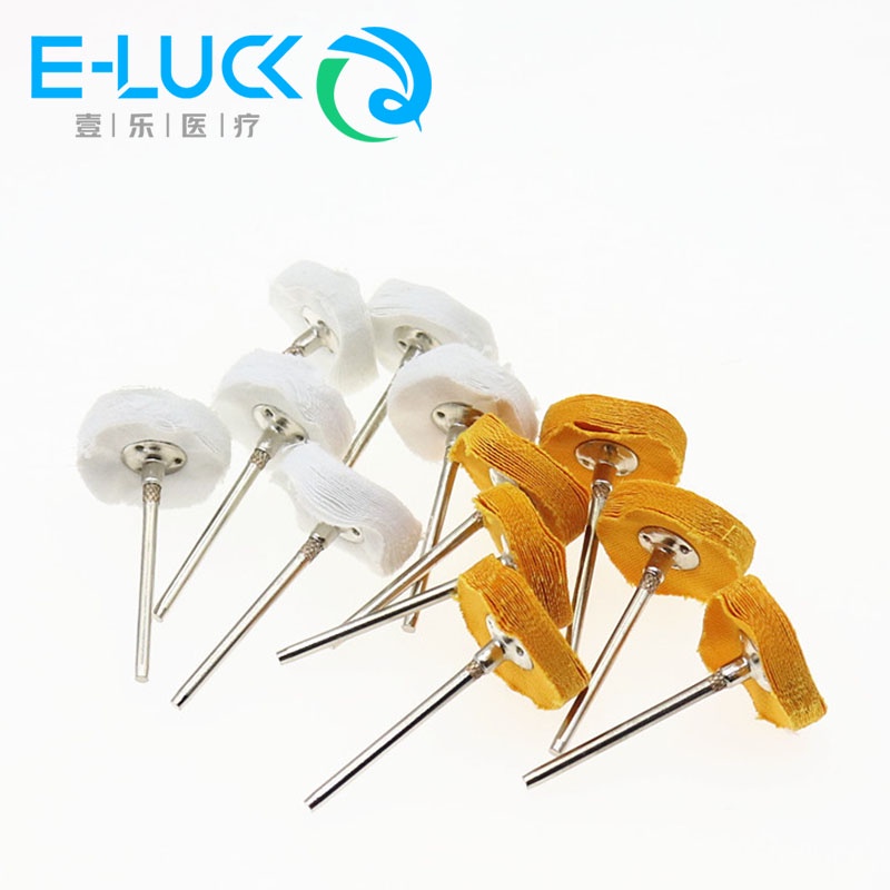 Bộ 10 Bông Đánh Bóng Và Đánh Bóng Răng Dạng Trục Xoay Bằng Vải Dành Cho Làm Sạch Răng Miệng