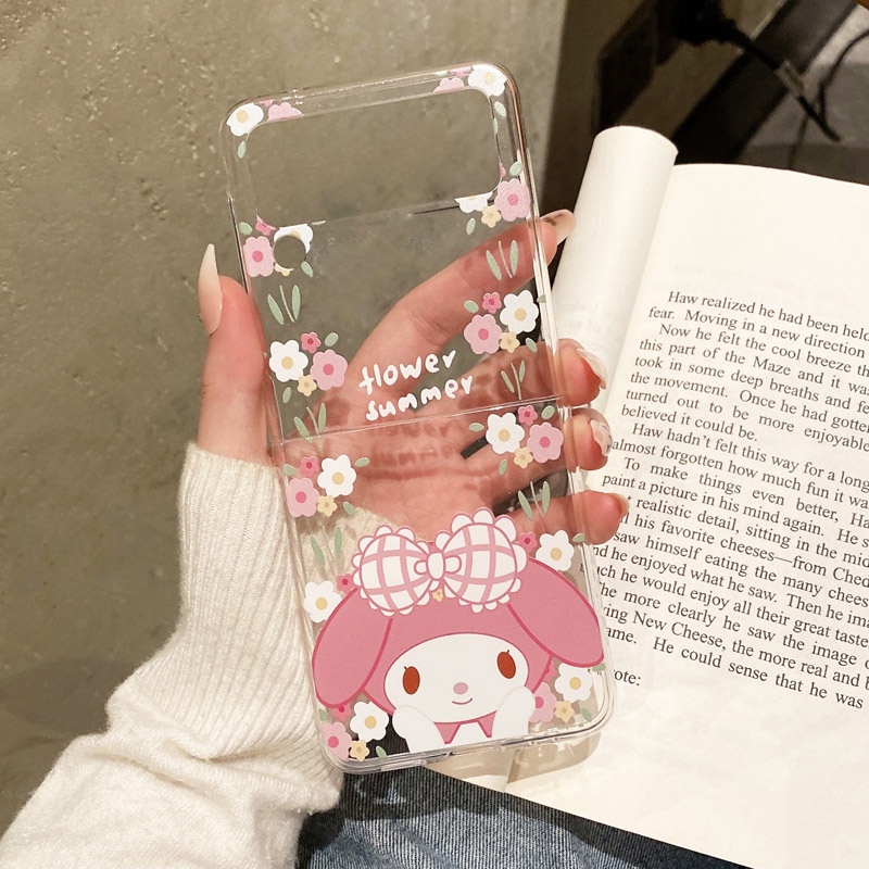 Ốp Điện Thoại Silicon Trong Suốt Chống Sốc Họa Tiết Hoạt Hình My Melody Cho Samsung Galaxy Z Flip Fold 4 3 2 1