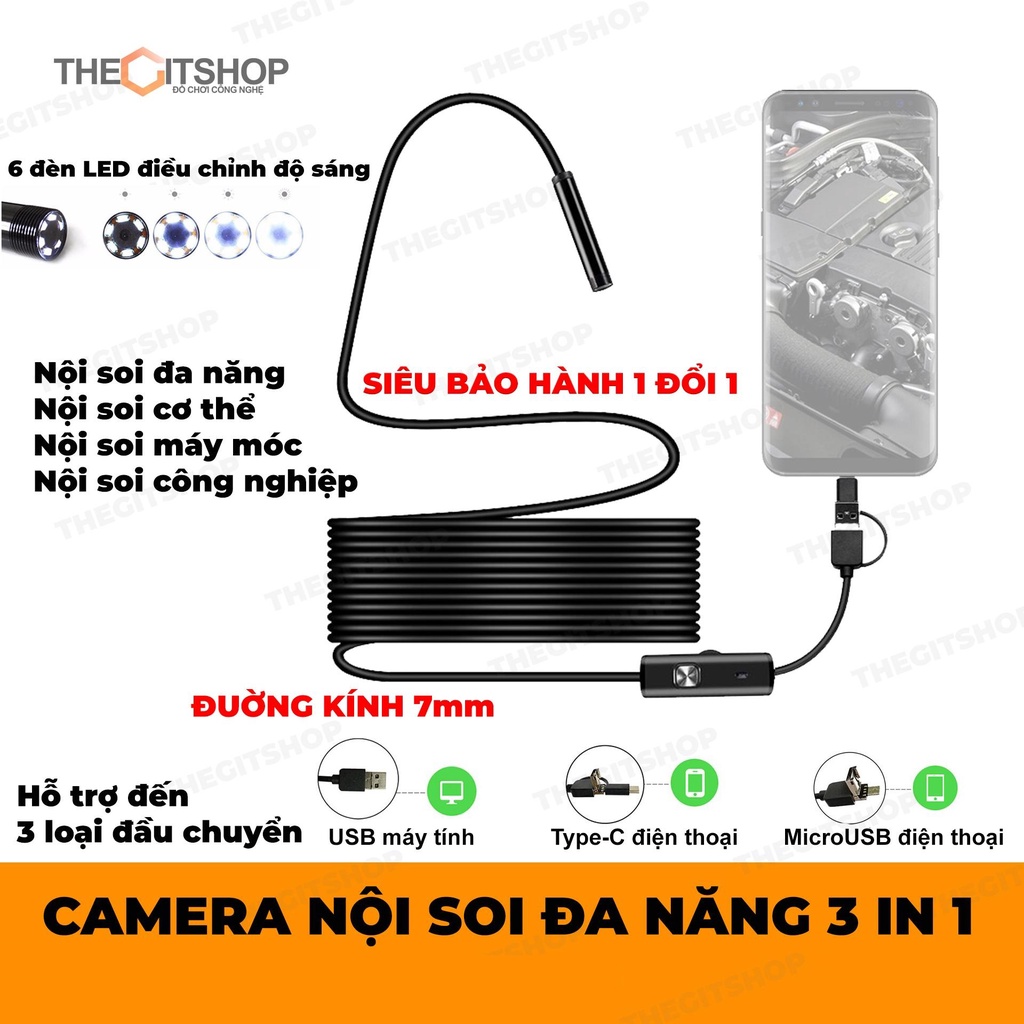 Camera nội soi endoscope chống nước IP67 5.5mm cho Android Camera nội soi cơ thể kiểm tra bên trong đường ống máy móc