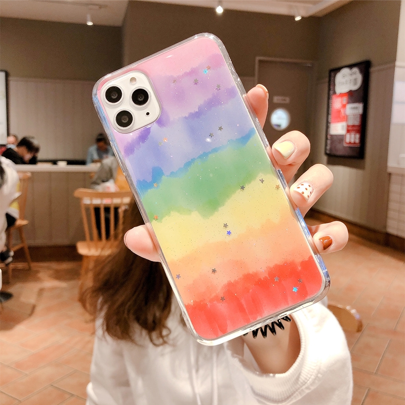 Ốp lưng iphone cầu vồng kim tuyến 5/5s/6/6plus/6s/6splus/7/7plus/8/8plus/x/xr/xs/11/12/pro/max/plus/promax - Awifi Q2-9 | BigBuy360 - bigbuy360.vn