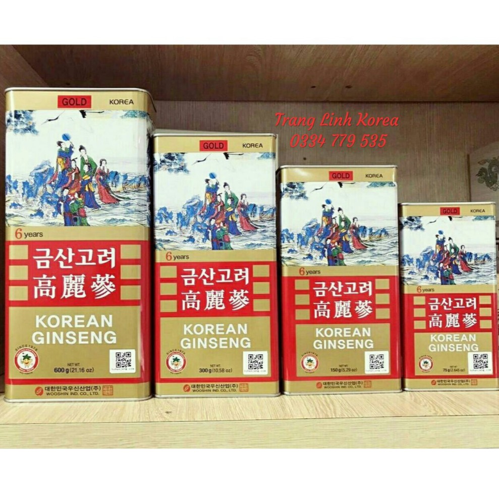 Hồng Sâm Củ Khô Hộp Sắt Bio Hàn Quốc