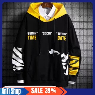 ÁO HOODIE NÓN NAM MÀU ĐEN CHẤT VẢI NỈ HÀNG FREESIZE 1 CỠ FORM DÁNG RỘNG DƯỚI 65KG MẶC VỪA (CHỮ SKICEN)