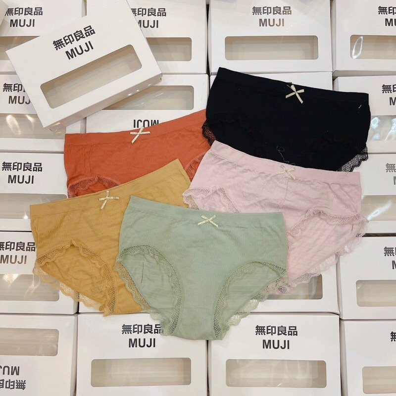 Hộp 5 quần lót cotton nhăn co giãn thoáng mát 665