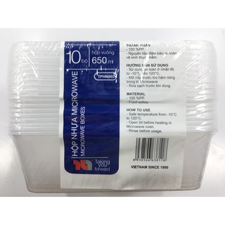 10 hộp nhựa đựng và bảo quản thực phẩm microwave 550ml/650ml