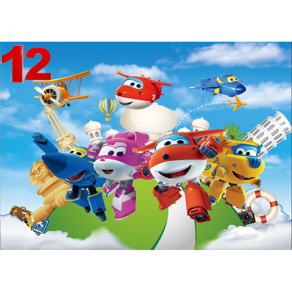 Tranh Xếp Hình Đội Bay Siêu Đẳng Super Wings 9 16 40 60 100 200 Mảnh Ghép Hình Xếp Hình Cho Bé