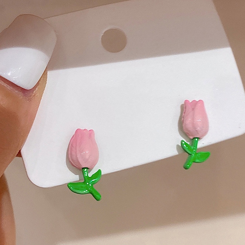 Khuyên Tai Kim Bạc Hình Hoa Phong Cách Hàn Quốc Dễ Thương