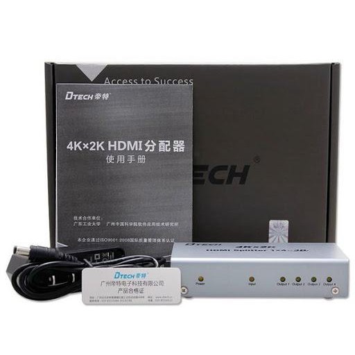 Bộ chia HDMI 1 ra 4 màn hình DTech DT-7144 340MHz/3.4Gbps