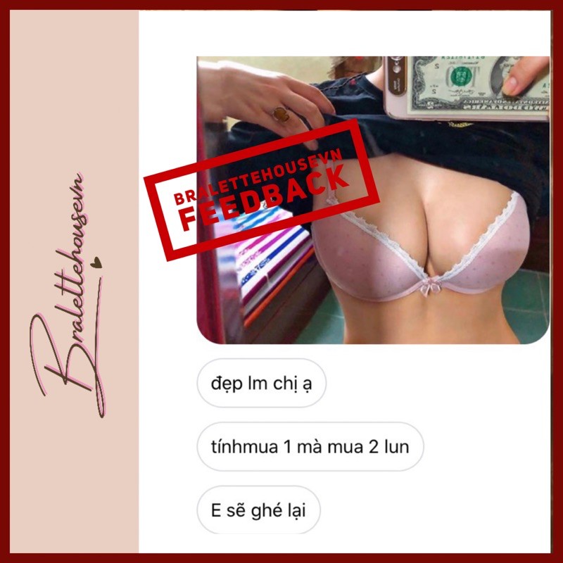 Set áo lót nâng ngực nữ Polka Dot Push Up Set S248 Bralettehousevn