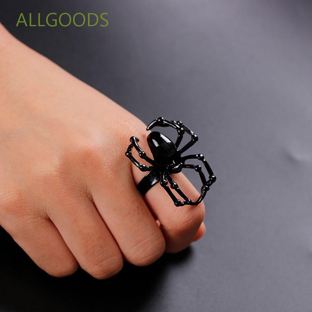 ALLGOODS Gothic Korean Style Ring Trendy Fashion Jewelry Halloween Spider Ring Simulation Animal Male Octopus Opening Ring Simple Hip Hop Women Finger Ring/Multicolor